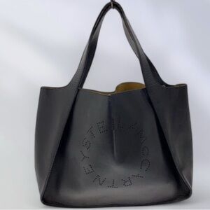 Stella McCartney Black Perforated Logo Tote